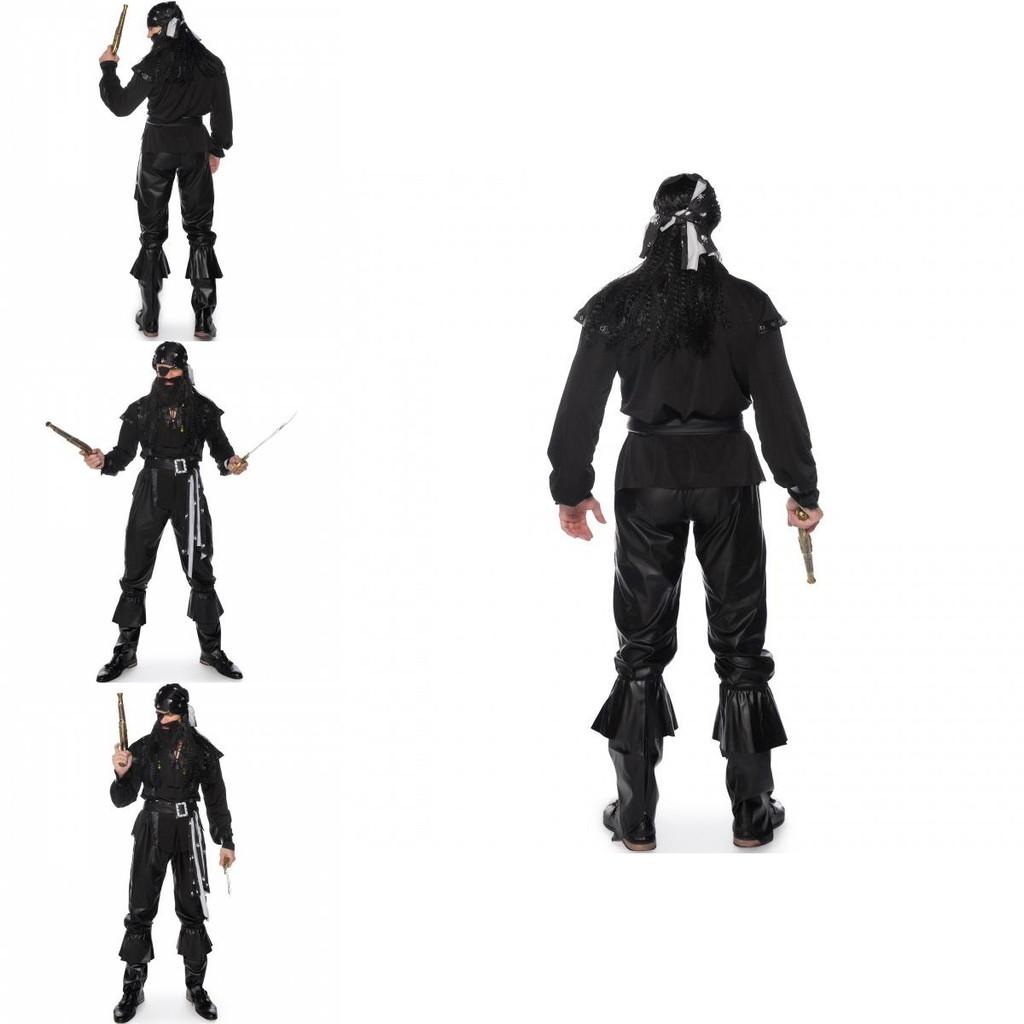 Unique Pirate Themed Costume For Men Featuring Bold Mustache And Eye Patch Design
