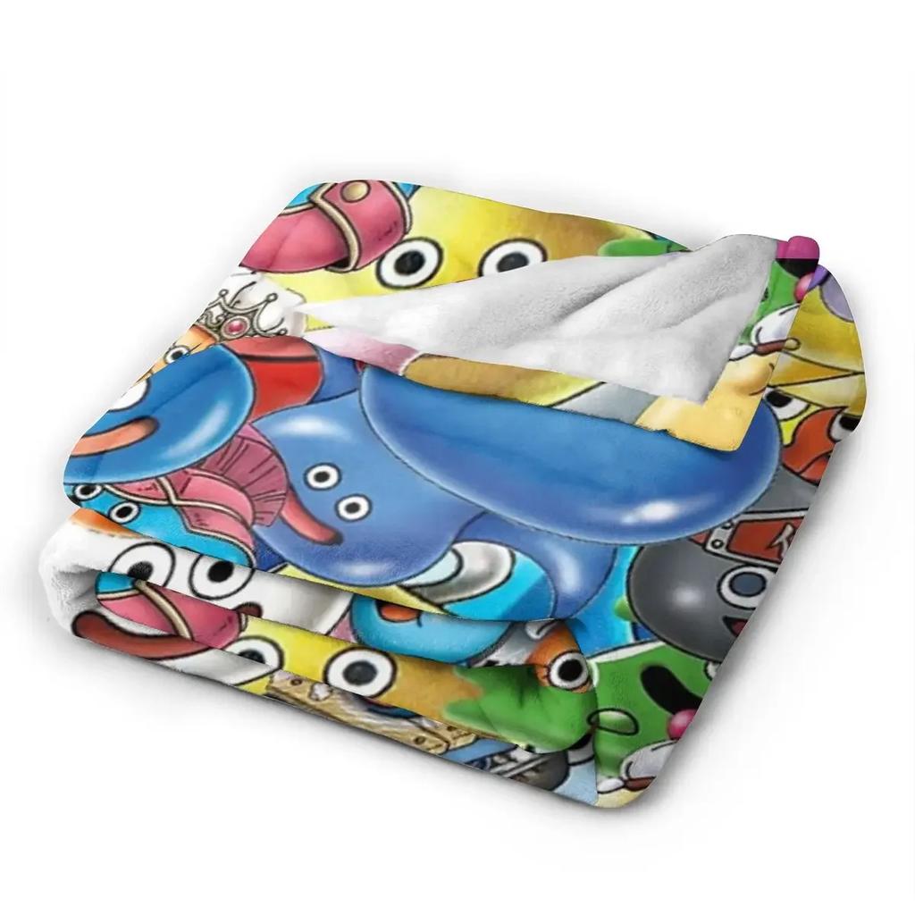 Dragon Quest Slimes Blankets Soft Warm Flannel Throw Blanket Cover for Bed Living room Picnic Travel Home Couch