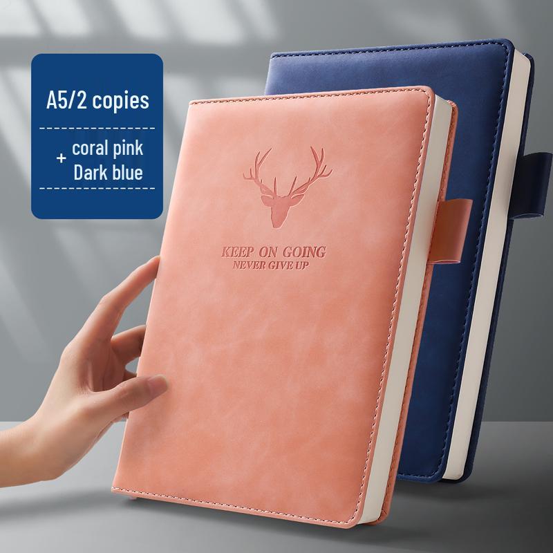 Soft Leather Business Notebook for Meetings & Notes - Thickened Cover