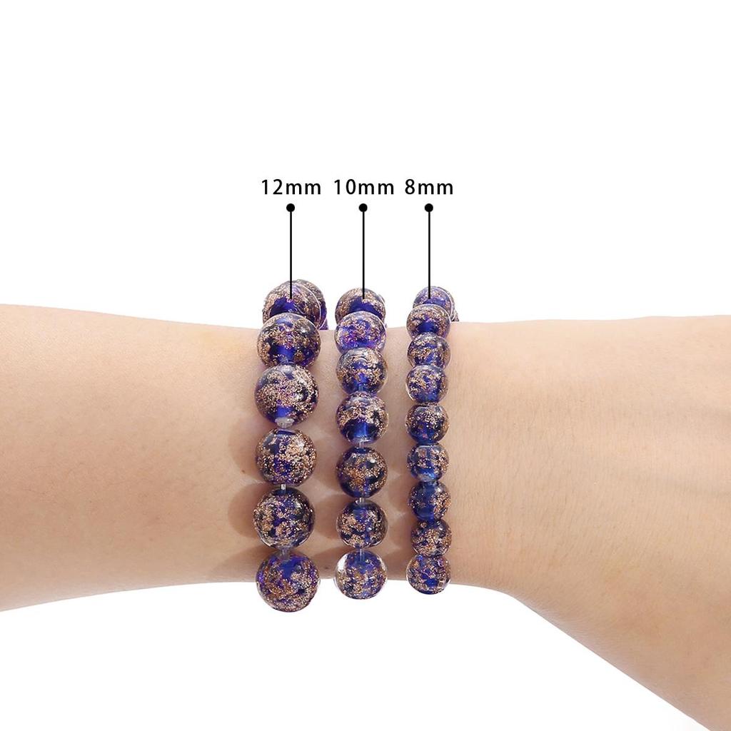 10pcs/Bag Glass Beads Round Ball Handmade Luminous Lampwork Loose Beads for Earring Bracelet Necklace DIY Jewelry Making Findings