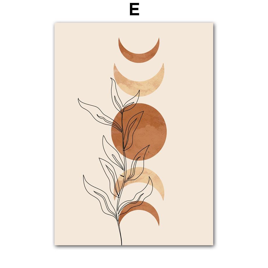 Boho Sunlight Moon Leaf Lines Rainbow Geometry Wall Art Canvas Painting Nordic Posters And Prints Pictures For Living Room Decor