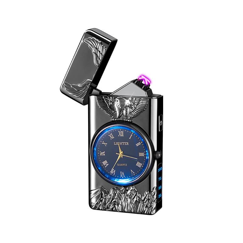 Eagle Design Dual Arc Lighter with Power Display & Lighting Strip - Ideal Gift for Boyfriend