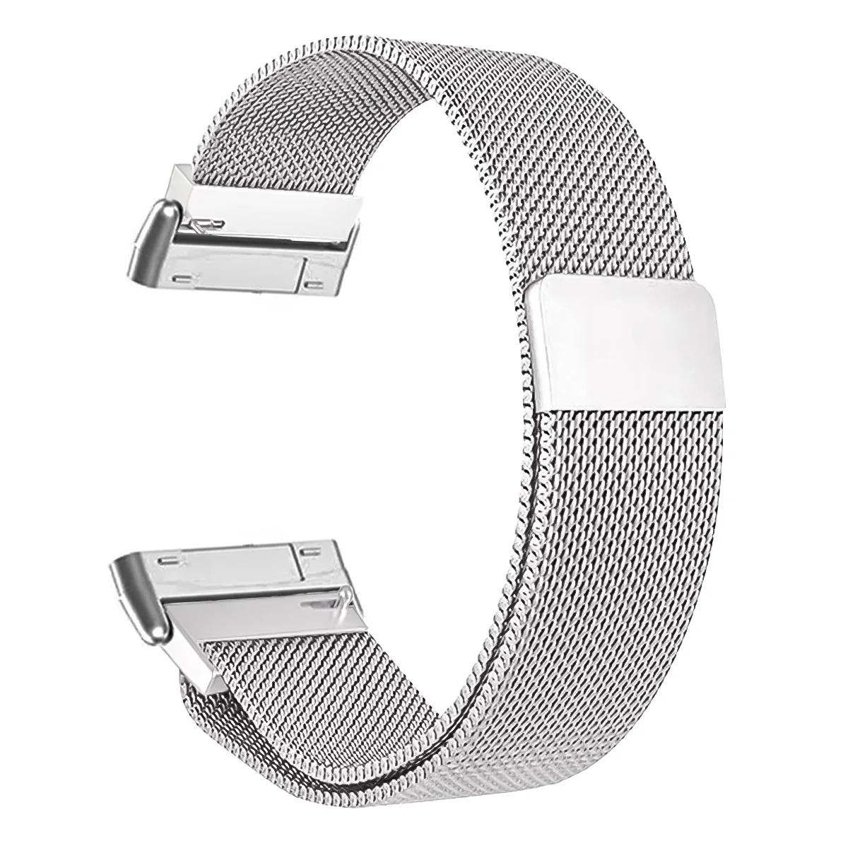 

Metal Strap For Fitbit Versa 4 3 2 Lite Sense Band Wrist Milanese Sense 2 Replacement Magnetic Loop Bracelet Fit Bit Watchband For Sense 2 серебряный