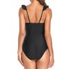 Moda de Mujer Sexy Camisola Bikini Sexy Escote en V Profundo Sólido con Volantes Cubre Vientre Traje de Baño Entero