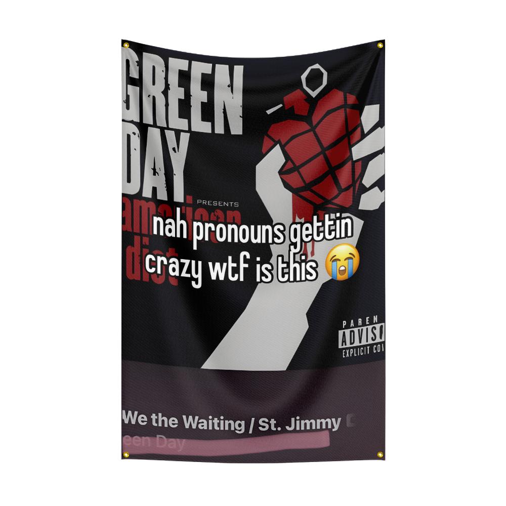 Ggreen Day Flag Rock Music Band Banner Hd Printing Tapestry Exhibition Music Band Fans Garage Decor