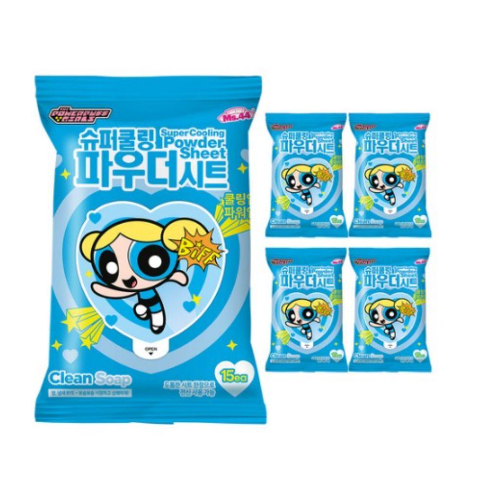 Лист-дезодорант Ms.Sasa Super Cooling Powder Sheet 15 шт. (87 г) Набор из 5 штук (Чистое мыло, Лемонграсс, Цветочный) 01 Clean Soap