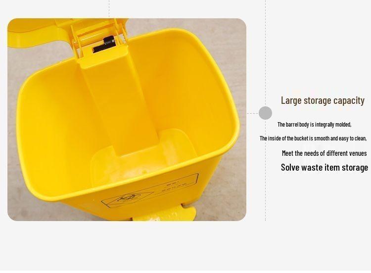R4 Durable 15-Year Medical Waste Bin, Yellow, Large Capacity with Lid, for Hospitals and Clinics