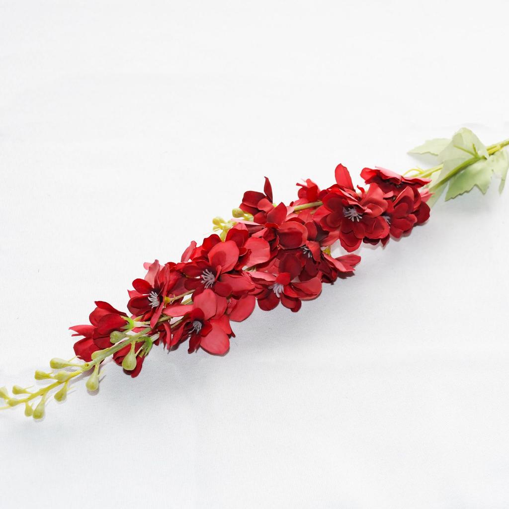 Artificial Flowers Delphinium Flower Branch Fake Leaf for Wedding Decoration Outdoor DIY forHome Decorative Hyacinth Silk Flower