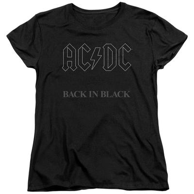 Ac Dc Back In Black Rock N Roll Music Band Ladies Black Unisex T-Shirt
