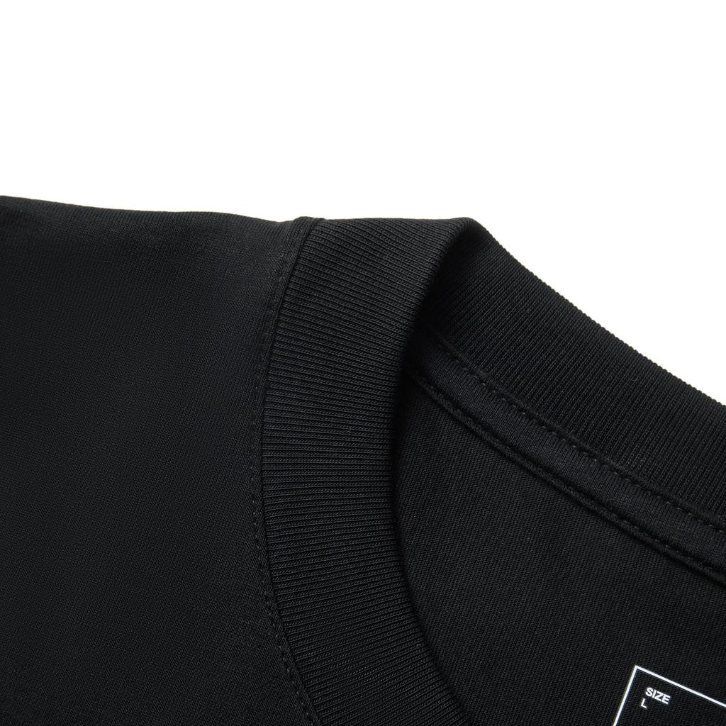 Li Ning Sports Trend Series Casual Minimalist Solid Color Round Neck Pullover Letter Short Sleeve T-Shirt Men T-Shirts Black AHSV683-3