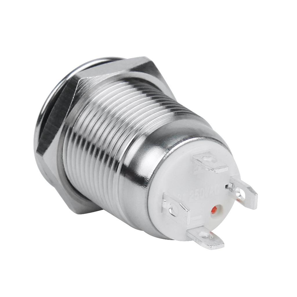 Andux Space Momentary Waterproof Push Button Switch with LED Set of Light, 12mm, 5, JSANKG-02 (Red)