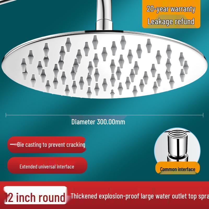 304 Stainless Steel Pressure-Boosting Rain Shower Head for Home Bathrooms