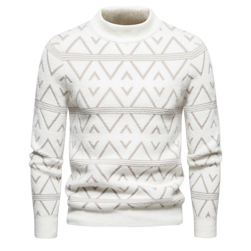 Hot Sale, Autumn and Winter New Printed Crew Neck Sweater, Men's Bottom Knitted Sweater Sweater
