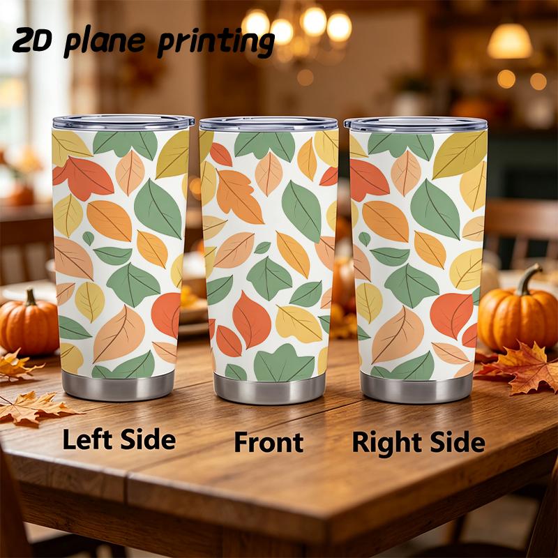 591ml Car Tumbler Autumn maple leaf elements Straw Cup Leakproof Tumbler Portable Tumbler Straight Tumbler Tumbler With Lid