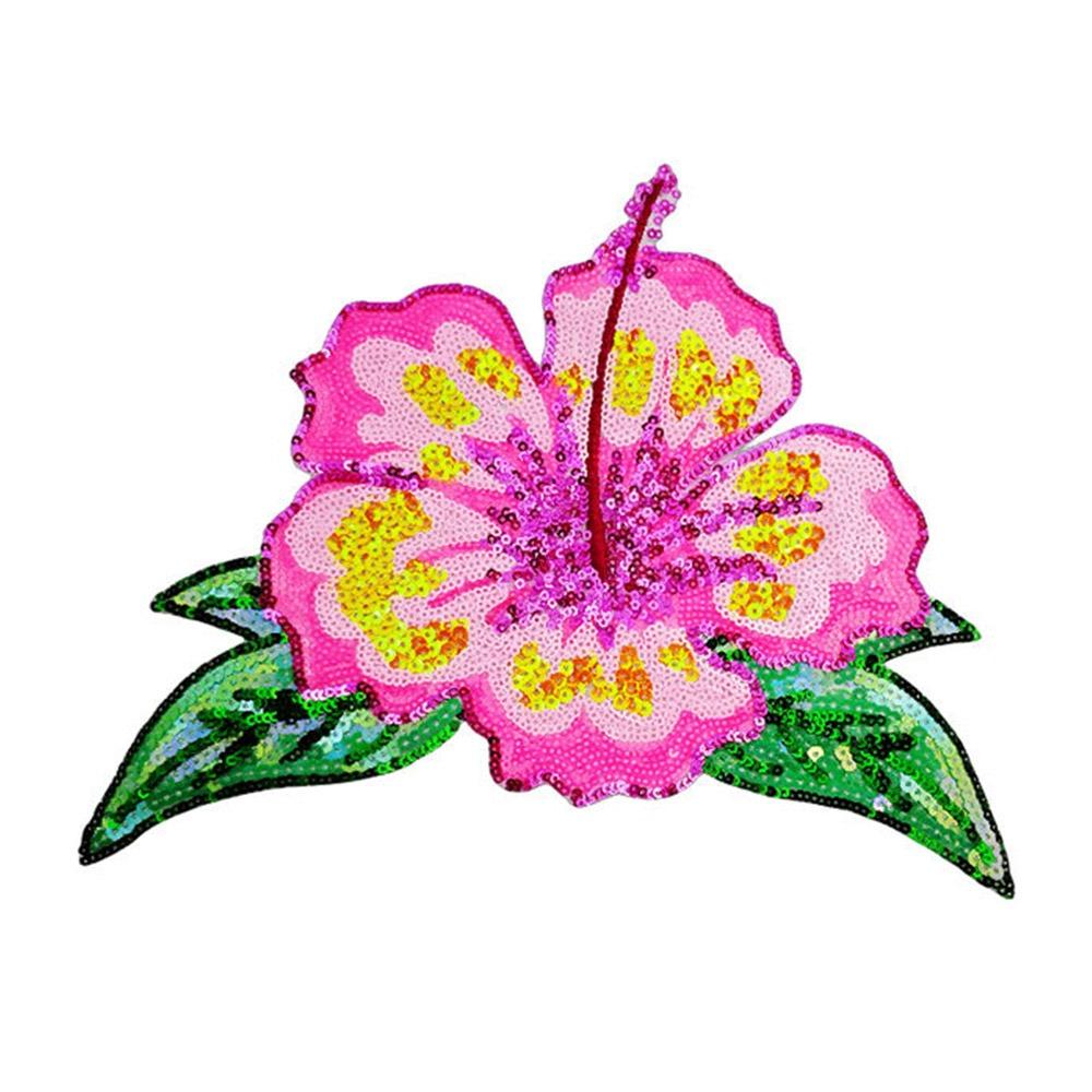 High Quality Large Size Flower Patch Shining Sequins Glitter Embroidery Iron on Patch Applique Patch For Clothes DIY Applique