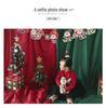 Dark Green & Wine Red Solid Color Christmas Photo Backdrop for Live Streams & Kids Photography