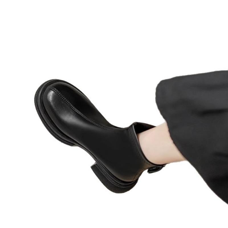 Hong Kong mote støvletter i mykt skinn dame høst og vinter nye tynne støvletter komfortable allsidige plattformstøvletter dame