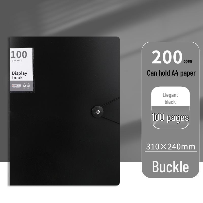 Large Capacity Transparent Snap Fastener Document Folder & Test Paper Storage Binder