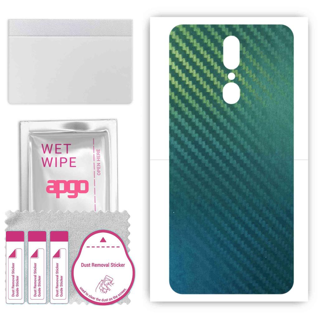 apgo Protective Skin Sticker for the Back Compatible with Oppo A9x, Wrap Film, Foil, Vinyl - Pattern Carbon Chameleon CAKA1