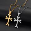 Anniyo Armenians Cross Pendant Necklaces For Women Girls Stainless Steel Armenia Jewelry #324221