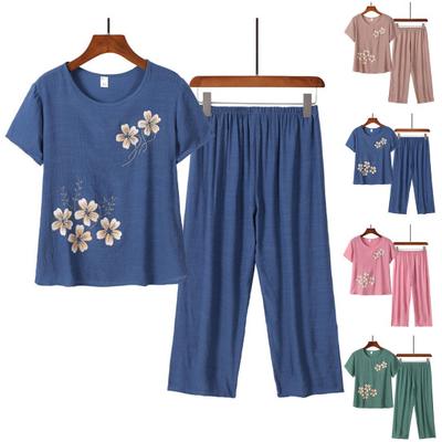 Set pijamale pentru femei Pulover Soft Summer Casual Set pentru femei de vârstă mijlocie