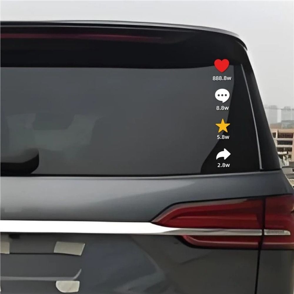 4 Stück/Beutel Kreatives Design Vinyl-Aufkleber Lustiges Design Liebesherz Aufkleber Auto Heckscheibe