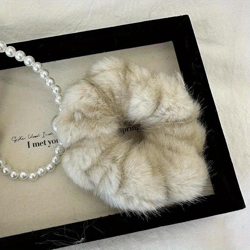 Autumn Winter Plush Large Scrunchies Elastic Hair Band New Fashion Fluffy Headband Headdress Female Accessories