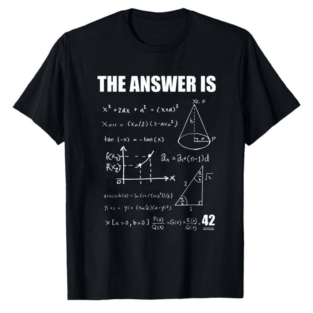 The Answer To Life The Universe and Everything Is 42 Gift Math Formulas TShirt Hitchhikers Guide To The Galaxy Casual Tops