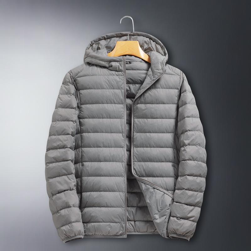 Herbst/Winter Herren Leichte Kurze Daunenjacke – Mit Kapuze und Warm