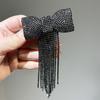Rhinestone Bow Fringe Hairpin Long Tassel Gold Silver Color Luxury Hair Accessories Temperament Temperament Hair Clip for Women
