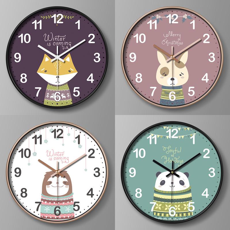 Children's Room Clock Cartoon Wall Clock Creative Clock Wall Hanging Home Living Room Quartz Clock 25CM