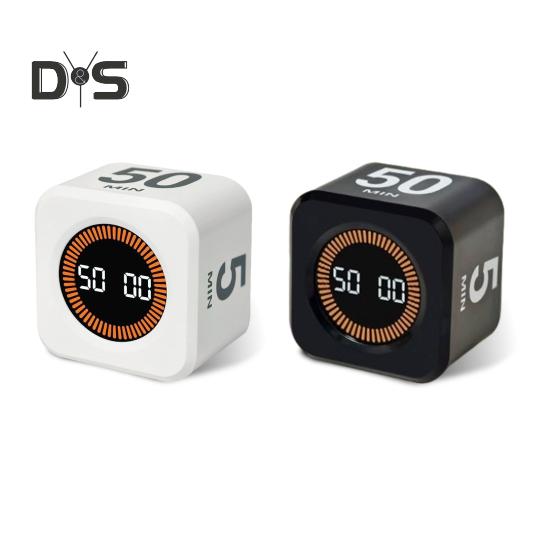 Digitaler Würfel-Pomodoro-Timer, visuelles Lernen, Fitness-Countdown, Produktivitäts-Timer mit Auto-Flip-Technologie, leiser Betrieb, Vibration und einstellbarer Ton