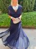 2025 European Style Women's Chiffon Off-the-Shoulder Bandage Dress - Floral Print