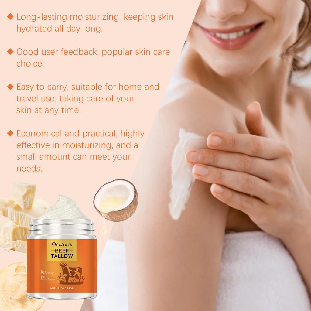 Oceaura Deep Moisturizing Beef Tallow Cream For Hydrated And Firm Skin Elasticity