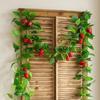2 Pieces Artificial Vine Garland Hanging Fake Ivy with Red Peppers