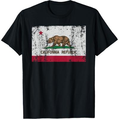 State of California Flag Vintage Distressed Retro Gift T-Shirt