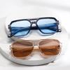 Fashion Double Beam Square Sunglasses Women Retro Rivets Blue Tea Sun Shades Uv400 Men Outdoor Gradient Sun Glasses Goggles