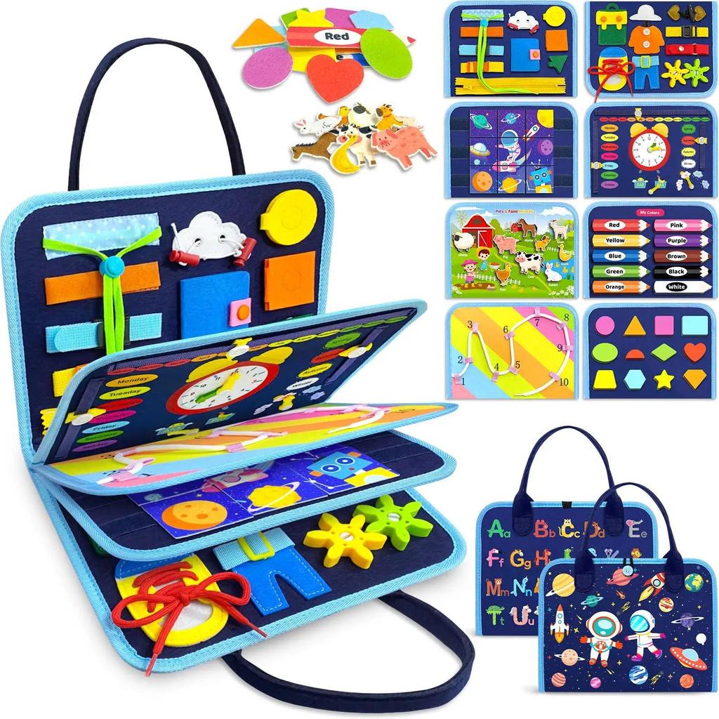 Popular Baby Early Education Felt Backpack Busy Board Toy