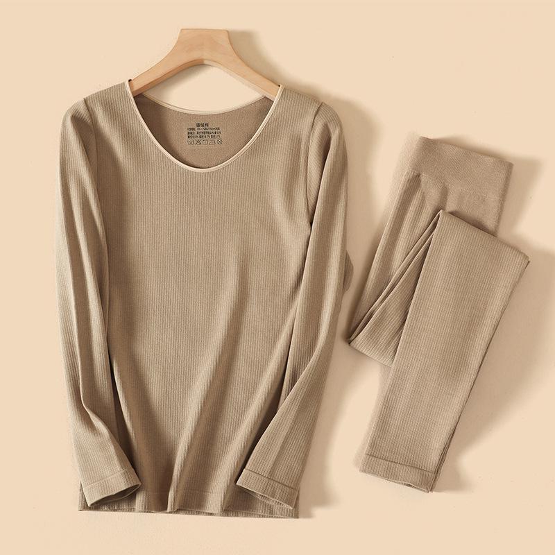 

Немецкое бархатное термобелье: Женский бесшовный топ с круглым вырезом и контрастной отделкой для осени/зимы One Size (80-130 jin)