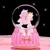 Cartoon Couple Crystal Ball Resin Snow Globe Music Box Toy