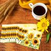 20pcs Watercolor Sunflowers Paper Napkins Wedding Disposable Tableware Serviettes Tissues Baby Birthday Party Long Napkin Decor
