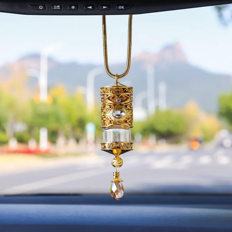 

Alloy Car Air Freshener Holder – Gold Hanging Perfume Bottle For Rearview Mirror, Luxury Interior Accessory золотой
