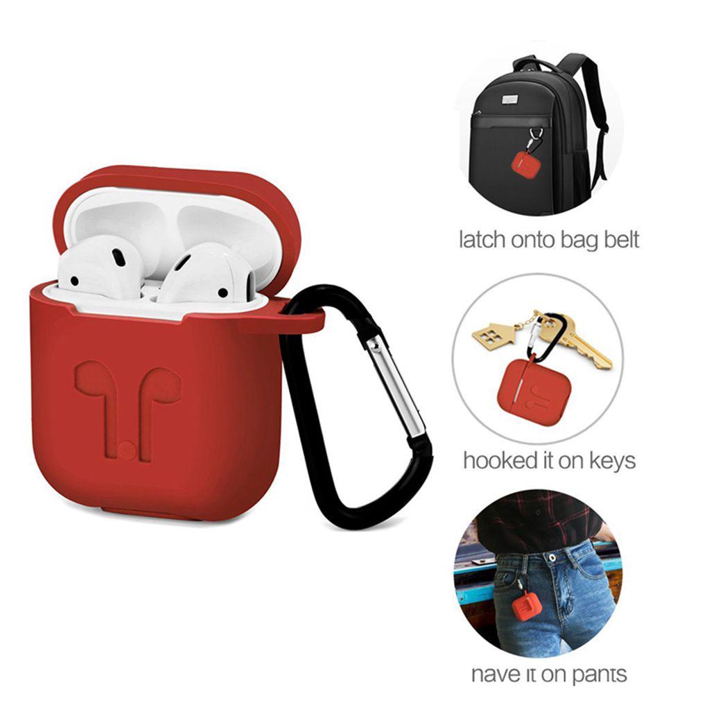 Silicone Case + Keychain Protective Cover Skin Fits AirPod Charging Case