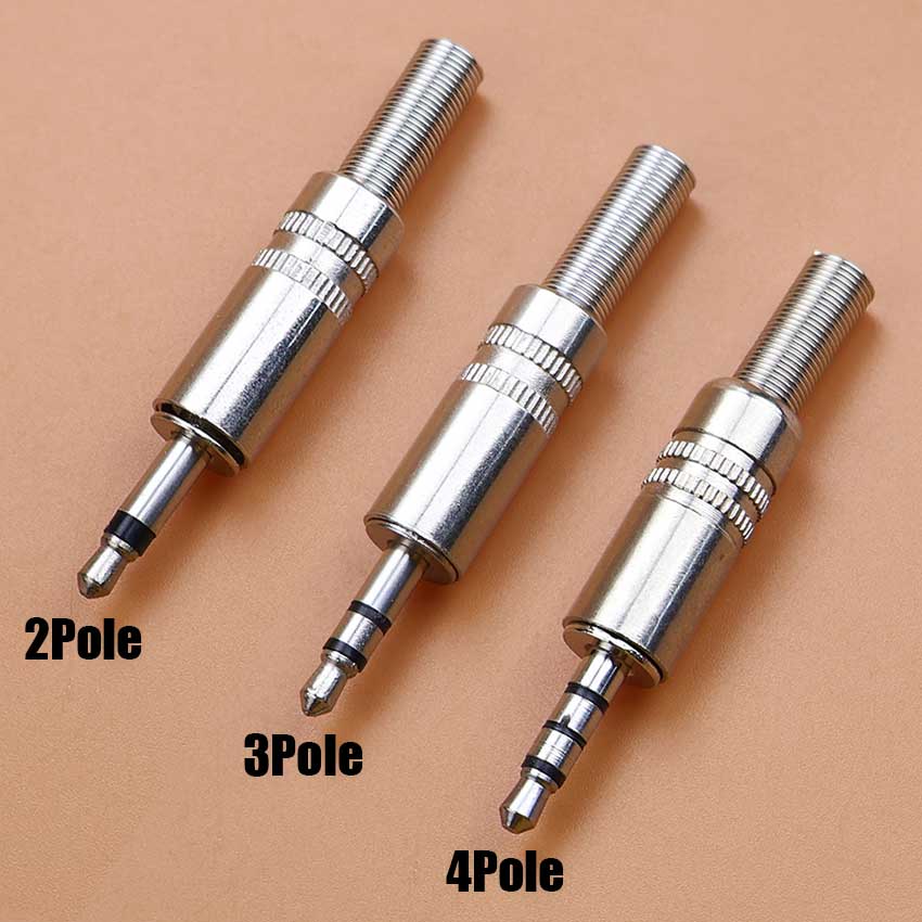 2/5/10pcs 2.5mm 3.5mm Headphone Male Plug Mono Stereo Audio Solder Cable Connector 2/3/4 Pole Earphone Jack AdapterGood Product