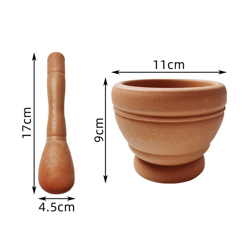 Household Grinder Pressing Garlic Mashed Garlic Mashing Pot Manual Mashing Medicine Pot Jujube Wood Pounding Garlic Stone Mortar