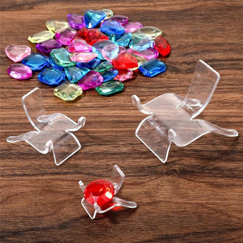 A84X-Mini Easel Stands For Display 3-Piece Set Size Acrylic Holder For Rock, Stone, Geodes, Small Collectible Items(72Pcs)