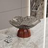 Transparent High-Footed Fruit and Snack Display Plate: Modern Light Luxury Design for Living Room Coffee Tables.