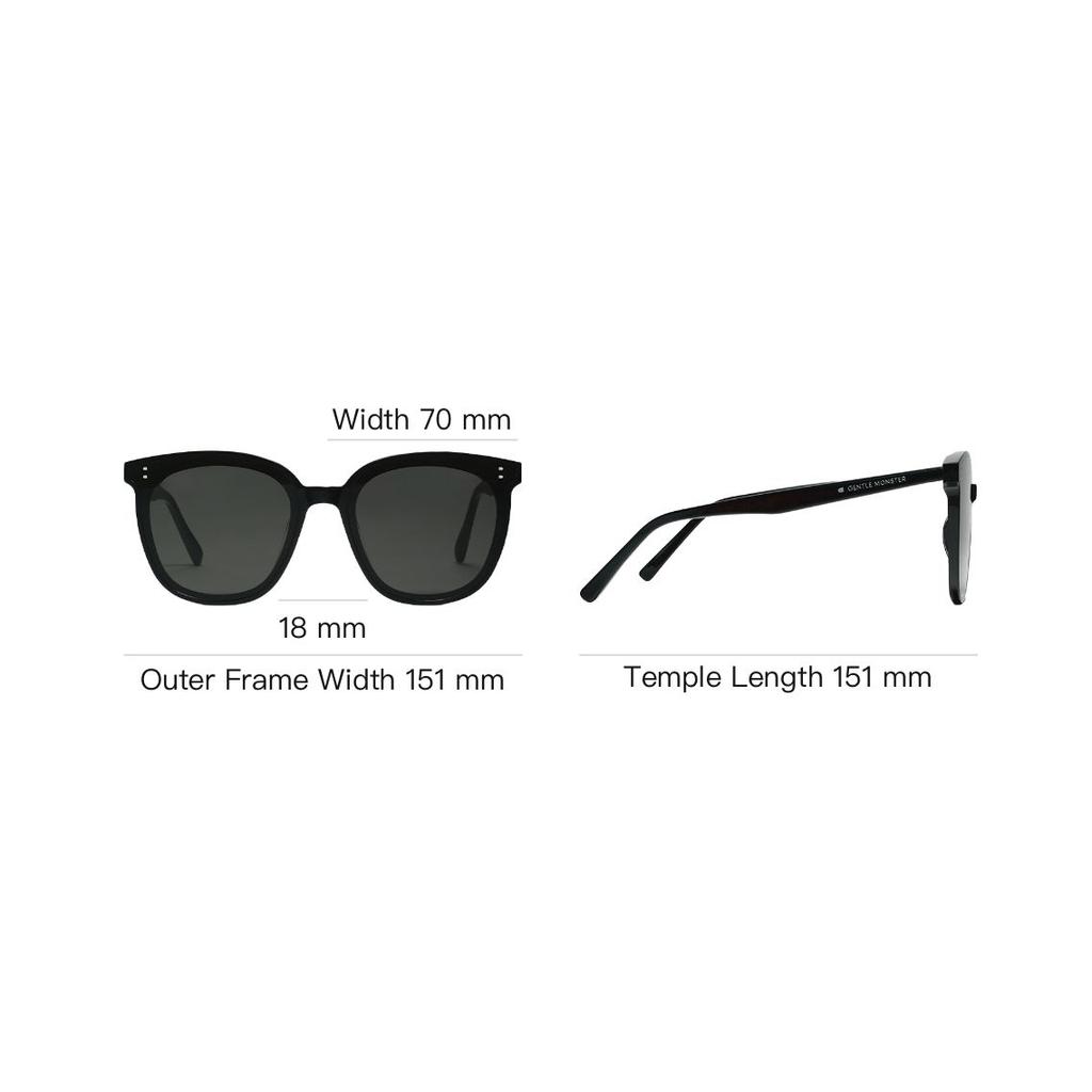 Gentle Monster Myma-01 Square Sunglasses With Letter Engraving Unisex Sunglasses Black MYMA-01