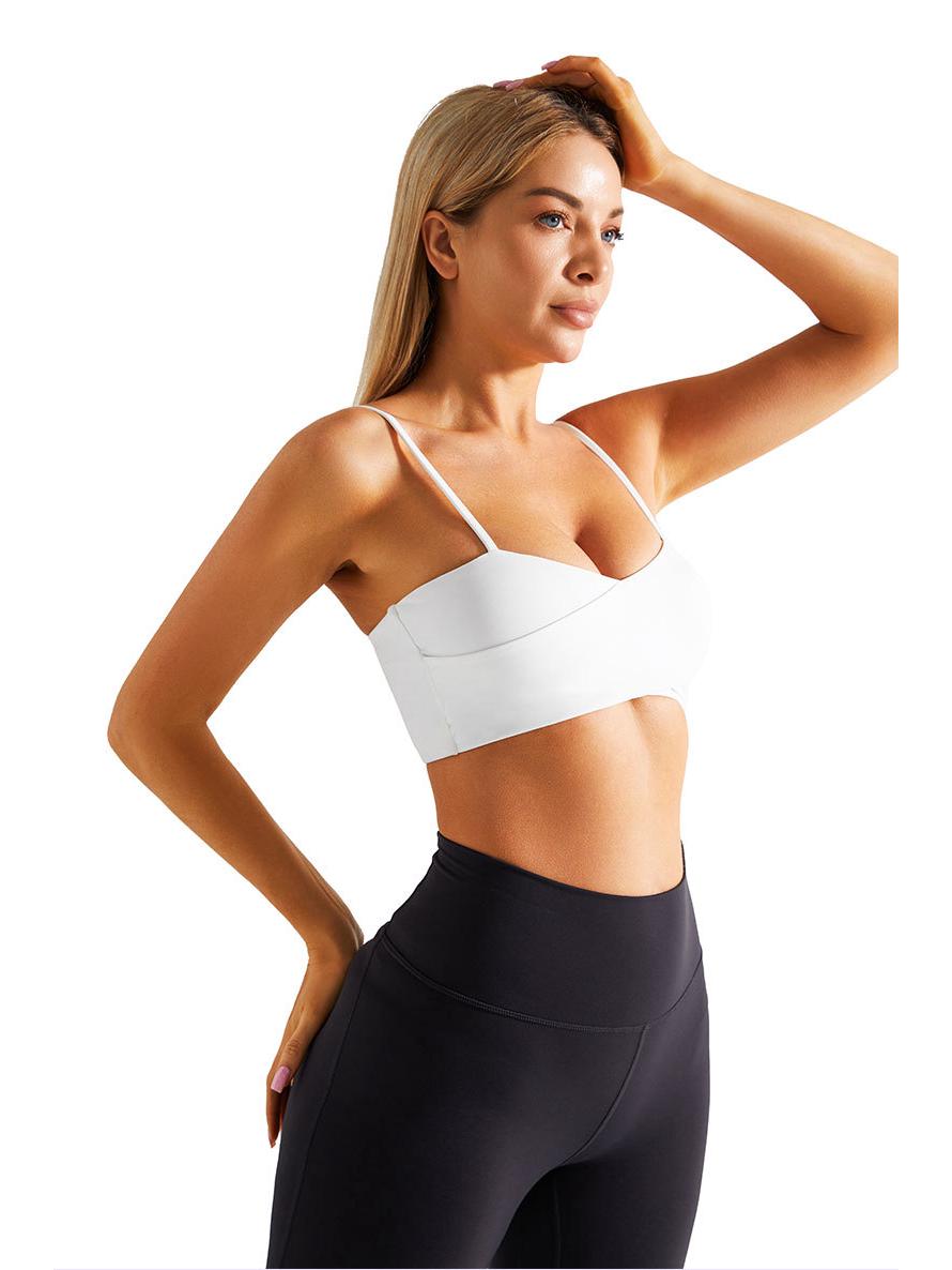 

Женский противоударный спортивный бюстгальтер: Поддерживающий, высокоинтенсивный жилет для йоги и бега со стильным дизайном спины L белый