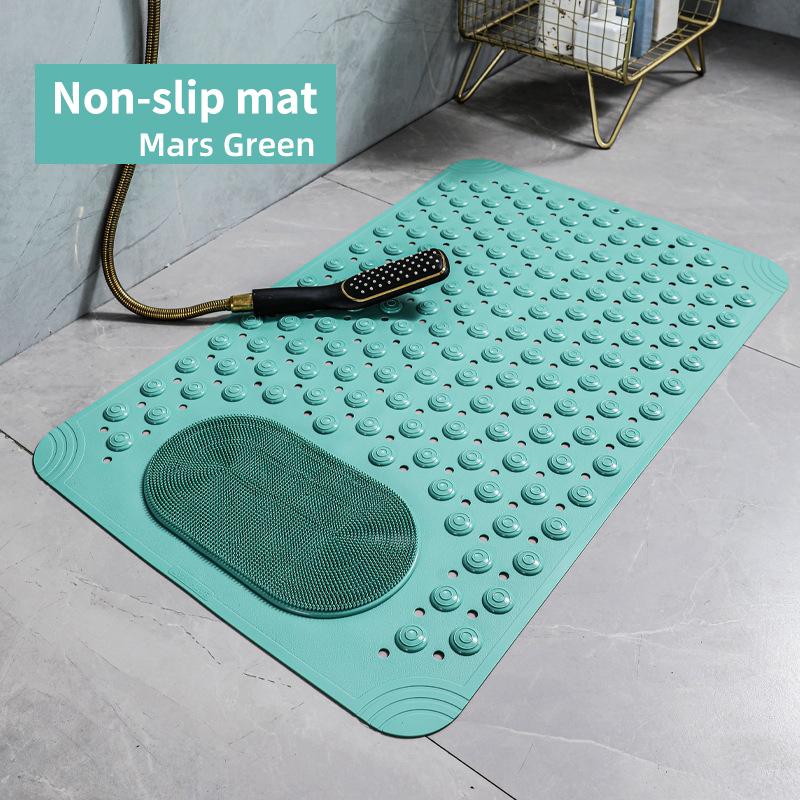 Pvc Bathroom Non-slip Mat  Suction Cups Solid Color Household Non-slip Mat  Waterproof Dirt Resistant  Toilet Hotel Floor Mat